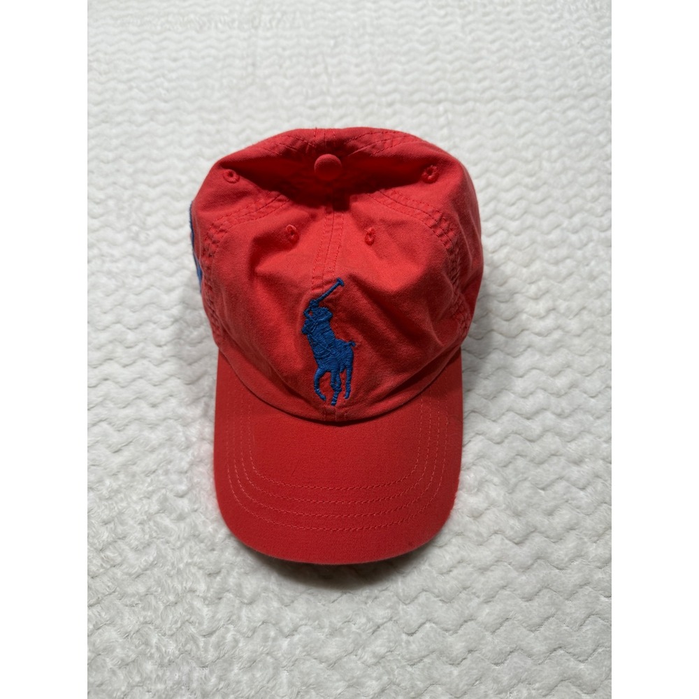 Polo Ralph Lauren Red Big Pony Baseball Cap Adjustable Hat Mens One Size